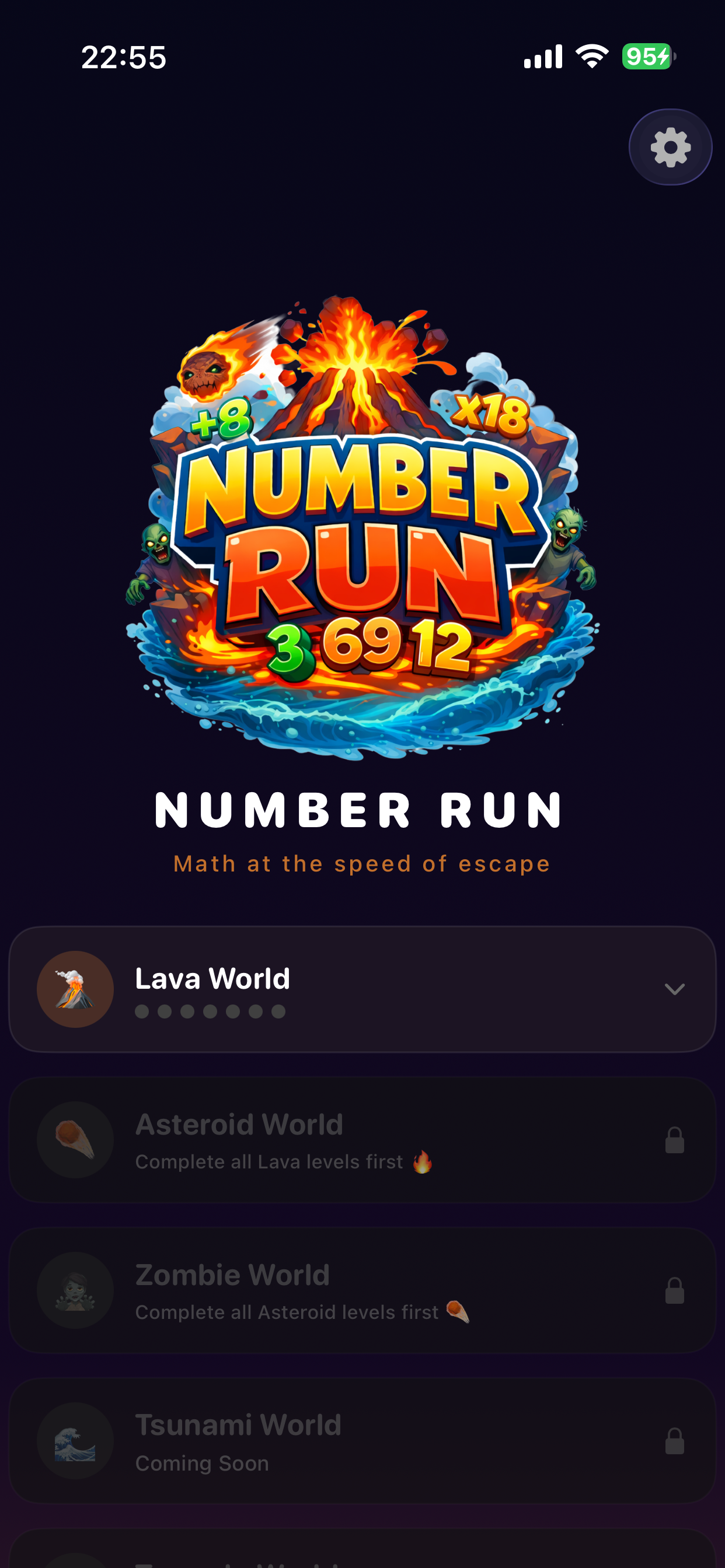 World selection screen